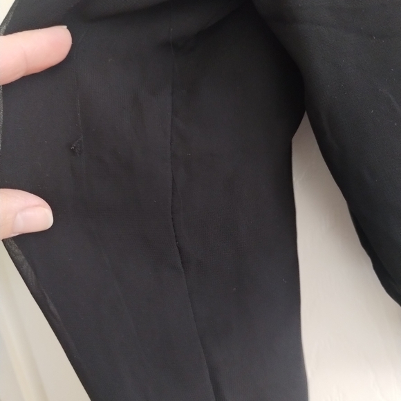 Zara Black Bomber Jacket with Silver Zipper Small - Picture 4 of 11